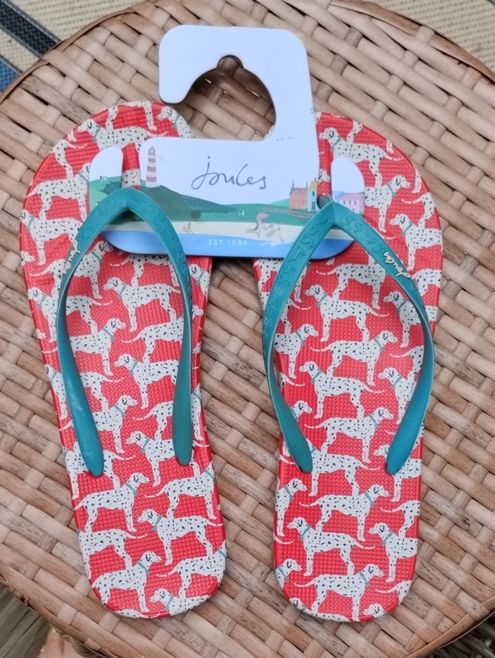 Joules Dalmatian Flip Flops
